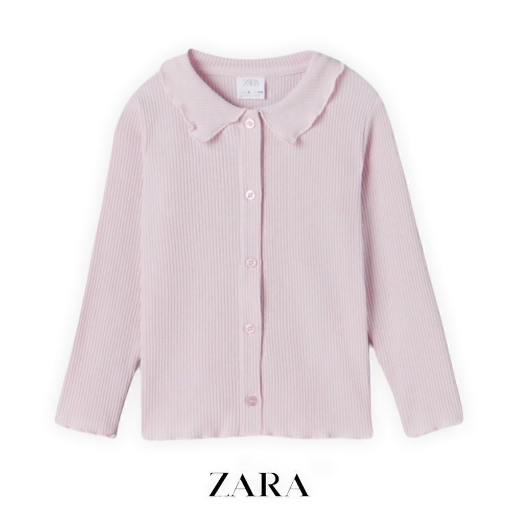 ZARA Kids | Mauve | RUFFLED RIB CARDIGAN
